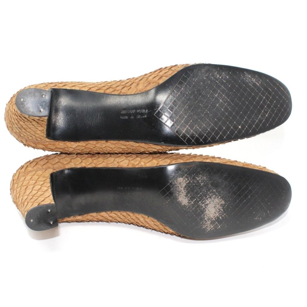 Vintage Manor Bourne For I. Magnin Co Wmens Size 10AAA Snakeskin Pumps Heels - Picture 9 of 12